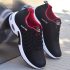 Breathable Running Shoes Black Rose Red
